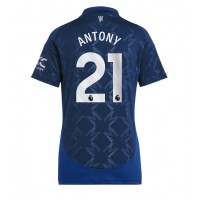 Camisa de Futebol Manchester United Antony #21 Equipamento Secundário Mulheres 2024-25 Manga Curta